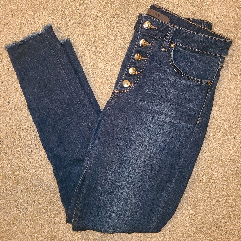 Joe's High Rise Button Fly Ankle Skinny Jeans